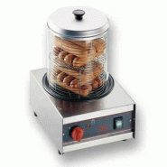 Chauffe-saucisses à vapeur - CB - en acier inox avec 2 paniers et tube en pyrex Chauffe-saucisses à vapeur - CB - en acier inox avec 2 paniers et tube en pyrex
