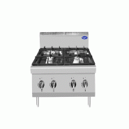 Cuisine à gaz de comptoir 4 feux en acier inox, brûleurs 2×3,5 kW + 2×7 kW avec veilleuse, dimensions 80×70×54,7 cm, modèle AT7G4B-C-1 - 4186