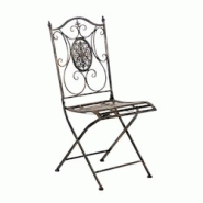 Décoshop26 - Chaise de jardin balcon terrasse design rustique pliable en métal bronze 10_0003037 - 3000251363258 Décoshop26 - Chaise de jardin balcon terrasse design rustique pliable en métal bronze 10_0003037 - 3000251363258