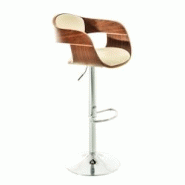 Décoshop26 - Tabouret de bar avec repose-pied design moderne assise en bois et synthétique crème pieds chromé 10_0000064 - 3000883369604 Décoshop26 - Tabouret de bar avec repose-pied design moderne assise en bois et synthétique crème pieds chromé 10_0000064 - 3000883369604