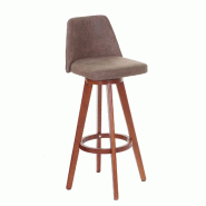 Décoshop26 - Tabouret de bar chaise de comptoir en synthétique marron pivotant pieds en bois marron 04_0005274 - marron 3000129132696 Décoshop26 - Tabouret de bar chaise de comptoir en synthétique marron pivotant pieds en bois marron 04_0005274 - marron 3000129132696