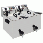Diamond - Friteuse de table électrique 2x 10 litres + robinet de vidange - réf. WR-EF20-S2 - inox AKS-WR-EF20-S2