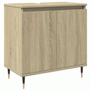 Helloshop26 - Armoire de bain chêne sonoma 58 x 33 x 60 cm grand espace de rangement design industriel en bois sonoma 02_0049716 - Bois massif 300023