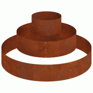 Helloshop26 - Cache-pot de jardin rond moderne 120 x 120 x 20 cm pratique et durable en acier marron - marron métal 3000237337273