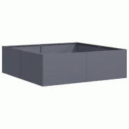 Helloshop26 - Jardinière carrée moderne balcon jardin 100 x 100 x 30 cm avec fond ouvert esthétique en acier anthracite 02_0051590 - vert acier 300