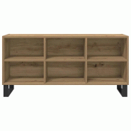 Helloshop26 - Meuble TV moderne à rangement fonctionnel 103,5 x 30 x 50 cm en bois d'ingénierie chêne artisanal 02_0052758 - métal 3000237576283