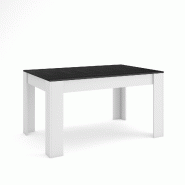 SKRAUT HOME Table à manger, 140x90x76 cm, Pour 6 personnes, Meubles de Salon, Noir et Blanc - noir Bois manufacturé 486_9