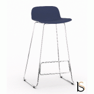 Tabouret haut assis-debout Nut - Mobel Linea. - Bleu