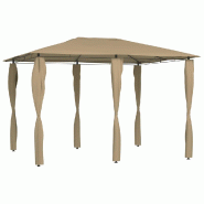 VidaXL Belvédère avec revêtement de poteaux 3x4x2,6 m Taupe 160 g/m² Modèle Atlas Épuré - marron 313612