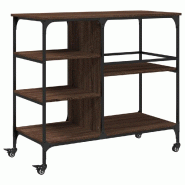 VidaXL Chariot de cuisine chêne marron 100x45x89,5cm bois d'ingénierie - marron multi-matériau 842385