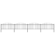 Vidaxl clôture de jardin à dessus en lance acier (0,5-0,75)x6,8 m noir 277706
