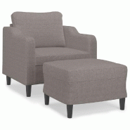 VidaXL Fauteuil avec repose-pied Taupe 60 cm Tissu Modèle Orion Logic Pro - 8721012061019