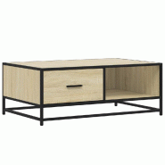 VidaXL Table basse chêne sonoma 90x57x35 cm bois d'ingénierie et métal Modèle Karma Moderne - 848755