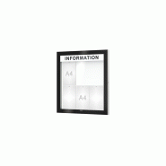 Vitrine EDGE ép. 54 mm - 6 A4 - Ht 800 x 740 mm, Avec Bandeau-titre