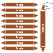 Étiquettes adhésives de marqueur de tuyauterie Liquides inflammables