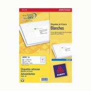 AVERY 400 étiquettes Jet d'encre blanches, format 99,1 x 33,9 mm (25 feuilles A4 / cdt) - 3266550129234