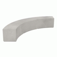 Banquette Courbe Amos en Béton à Poser - 6 Places - Arc de Cercle - 1345 kg - 2800 mm / 450 mm / 450 mm