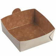 Barquette carrée pour boîte Modulo Carton kraft naturel 12x12x4,2cm - par 320