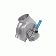 Boîtes à clapet avec joint, asymétrique, commande manuelle - Montage à droite - Diamètre 100-300 mm - Acier inoxydable