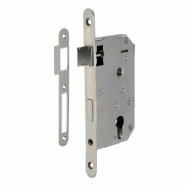 Boitier de serrure encastrable à cylindre pour porte d'entrée, droite, axe 50mm, bouts ronds, inox - THIRARD - gris 3150260039962 Boitier de serrure encastrable à cylindre pour porte d'entrée, droite, axe 50mm, bouts ronds, inox - THIRARD - gris 3150260039962