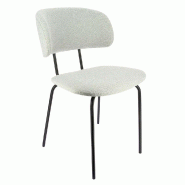 Chaise d'intérieur Chloé en métal galette tissu gris par 2