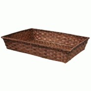 Corbeille bambou tressé rectangle "Vieto" marron 38x28x7cm - par 100