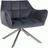 Décoshop26 - Chaise de salle à manger lounge bureau pivotante avec revêtement en velours gris pieds en acier inoxydable BUR10670 - gris inox 300246