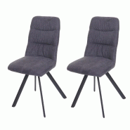 Décoshop26 - Lot de 2 chaises de salle à manger confortable pivotante en velours anthracite cadre en acier 04_0007358 - 3000262075997