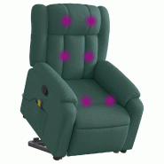 Fauteuil inclinable de massage Vert foncé Tissu Modèle Oerlonara - 8721012178229