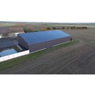 Hangar solaire asymétrique - 600 à 1800 m² - stockage dégagé et production d'énergie photovoltaïque
