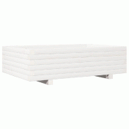 Helloshop26 - Jardinière bac lit surélevé plantes fleurs terrasse jardin 90 x 60 x 26,5 cm bois de pin massif blanc 02_0038013 - 3000217650606 Helloshop26 - Jardinière bac lit surélevé plantes fleurs terrasse jardin 90 x 60 x 26,5 cm bois de pin massif blanc 02_0038013 - 3000217650606