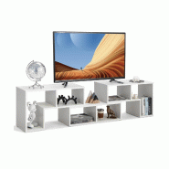 Helloshop26 - Meuble tv lot de 3 pièces 134-180 x 30 x 43 cm avec grande capacité de rangement minimaliste en MDF blanc 20_0012793 - blanc Bois manu