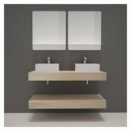 MOB-IN Meuble de Salle de Bain WILL - Plan épais 120 cm + 2 Vasques + 2 Miroirs + Equerres - marron 3760232698198 MOB-IN Meuble de Salle de Bain WILL - Plan épais 120 cm + 2 Vasques + 2 Miroirs + Equerres - marron 3760232698198