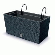 Prosperplast - Pot anthracite avec réservoir et crochets de suspension, collection FURU - 39,5x18,5x19,5 cm, capacité 8 L - gris plastique ZA5235