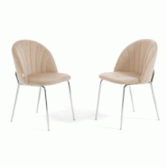 RATTATAN Lot de 2 chaises en velours d’intérieur, rembourrées, pieds en métal, design élégant pour cuisine, salle à manger, restaurant – Crà RATTATAN Lot de 2 chaises en velours d’intérieur, rembourrées, pieds en métal, design élégant pour cuisine, salle à manger, restaurant – CrÃ