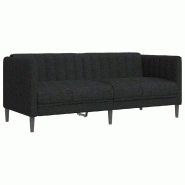 VidaXL Canapé à 2 places noir tissu Modèle Ivélis - 372606