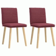 VidaXL Chaises à Manger Lot De 2 Rouge Bordeaux Tissu - 4101258 VidaXL Chaises à Manger Lot De 2 Rouge Bordeaux Tissu - 4101258