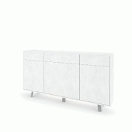 AQA Design Buffet VENBRUK avec 3 portes/3 tiroirs en mélamine pierre blanche L.164 P.41 H.92 MP07045 - multicolore Bois manufacturé MP07045