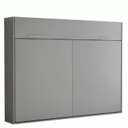 ARMOIRE LIT ESCAMOTABLE VERTIGO GRIS MAT COUCHAGE 160*200 CM