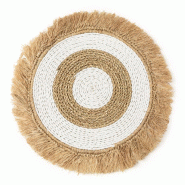 Bazar Bizar Set de table en herbes de mer et raphia 45x45 cm naturel blanc - Lot de 6 - multicolore Matériau naturel BAVE001NW-MTR6