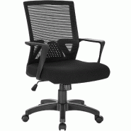 Chaise de bureau avec accoudoir et fonction bascule en nylon noir 19_0000148