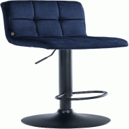 CLP Tabouret de bar Pérou velours Bleu/Noir - bleu textile 323779