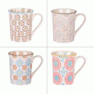 Coffret de 4 mugs Bohème 30 cl - Multicolore Rond Grès Table Passion - multicolore Grès 3106232380624 Coffret de 4 mugs Bohème 30 cl - Multicolore Rond Grès Table Passion - multicolore Grès 3106232380624