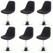 Décoshop26 - 6x chaises de salle à manger en tissu gris foncé pied chromé pivotant CDS04626 - gris 3000004151255 Décoshop26 - 6x chaises de salle à manger en tissu gris foncé pied chromé pivotant CDS04626 - gris 3000004151255