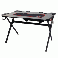 Décoshop26 - Bureau table d'informatique 120x75cm porte-gobelet porte-casque en MDF et métal noir 04_0001444 - noir 3000498832692 Décoshop26 - Bureau table d'informatique 120x75cm porte-gobelet porte-casque en MDF et métal noir 04_0001444 - noir 3000498832692