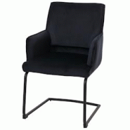 Décoshop26 - Chaise de salle à manger avec accoudoirs en tissu anthracite-bleu coins arrondis 04_0006299 - bleu 3000261692881 Décoshop26 - Chaise de salle à manger avec accoudoirs en tissu anthracite-bleu coins arrondis 04_0006299 - bleu 3000261692881