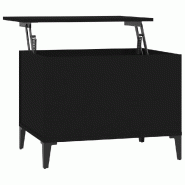 Décoshop26 - Table basse avec plateau relevable design moderne 60 x 44,5 x 45 cm bois d'ingénierie noir et métal DEC039700 - noir métal 3000264530012