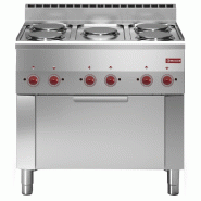 Diamond - Fourneau 5 plaques et four convection électrique GN 1/1 - réf. E60/5PFV9-230/3-N - gris inox AKS-E60/5PFV9-230/3-N