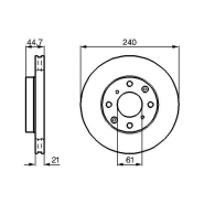 Disque de frein Bosch 0986478115 - ventilé de l'intérieur - boîte de 2 - 4 trous - épaisseur 21 mm - avant Disque de frein Bosch 0986478115 - ventilé de l'intérieur - boîte de 2 - 4 trous - épaisseur 21 mm - avant