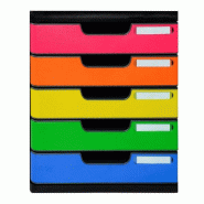 Exacompta MODULO A4 5 tiroirs fermés Iderama noir/arlequin brillant - multicolore matière synthétique 301798D